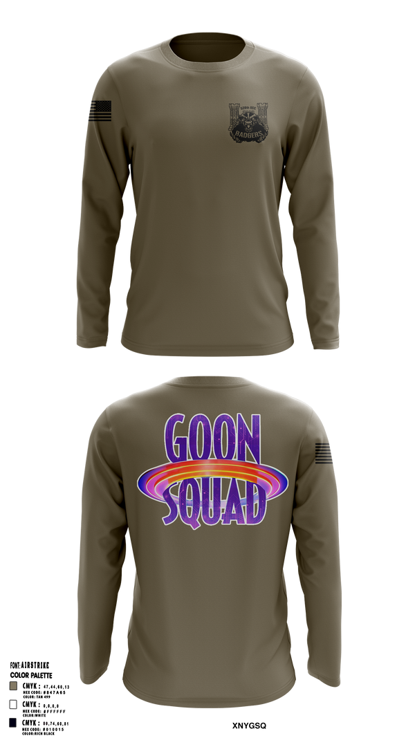 Long Sleeve Performance Shirt, GOON SQUAD, Army, Teamtime, Team time, sublimation, custom sports apparel, team uniforms, spirit wear, spiritwear, sports uniforms, custom shirts, team store, custom team store, fundraiser sports, apparel fundraiser