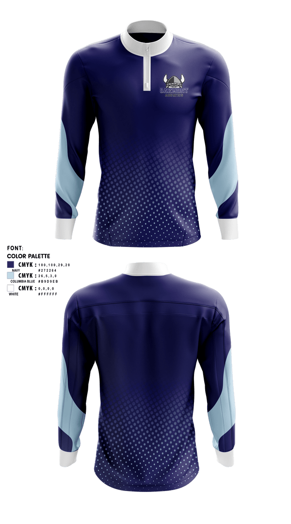 Quarter Zip Jacket, Oakmont High School Aquatics, Water Polo, Teamtime, Team time, sublimation, custom sports apparel, team uniforms, spirit wear, spiritwear, sports uniforms, custom shirts, team store, custom team store, fundraiser sports, apparel fundraiser