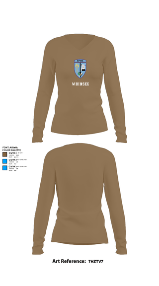 Womens Long Sleeve Vneck Shirt, WHINSEC, Army, Teamtime, Team time, sublimation, custom sports apparel, team uniforms, spirit wear, spiritwear, sports uniforms, custom shirts, team store, custom team store, fundraiser sports, apparel fundraiser