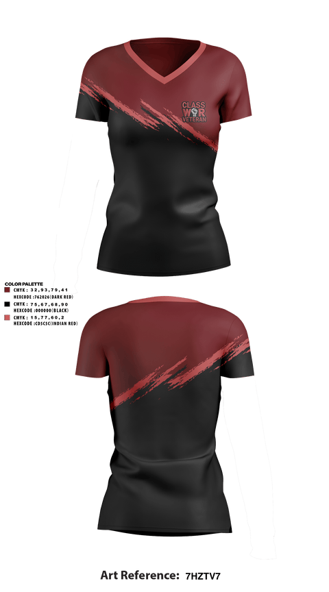 Womens Short Sleeve Vneck Shirt, Class War Veterans, E-Sports, Teamtime, Team time, sublimation, custom sports apparel, team uniforms, spirit wear, spiritwear, sports uniforms, custom shirts, team store, custom team store, fundraiser sports, apparel fundraiser