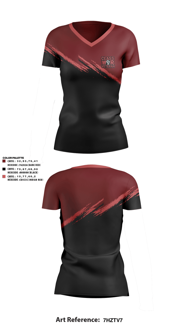 Womens Short Sleeve Vneck Shirt, Class War Veterans, E-Sports, Teamtime, Team time, sublimation, custom sports apparel, team uniforms, spirit wear, spiritwear, sports uniforms, custom shirts, team store, custom team store, fundraiser sports, apparel fundraiser