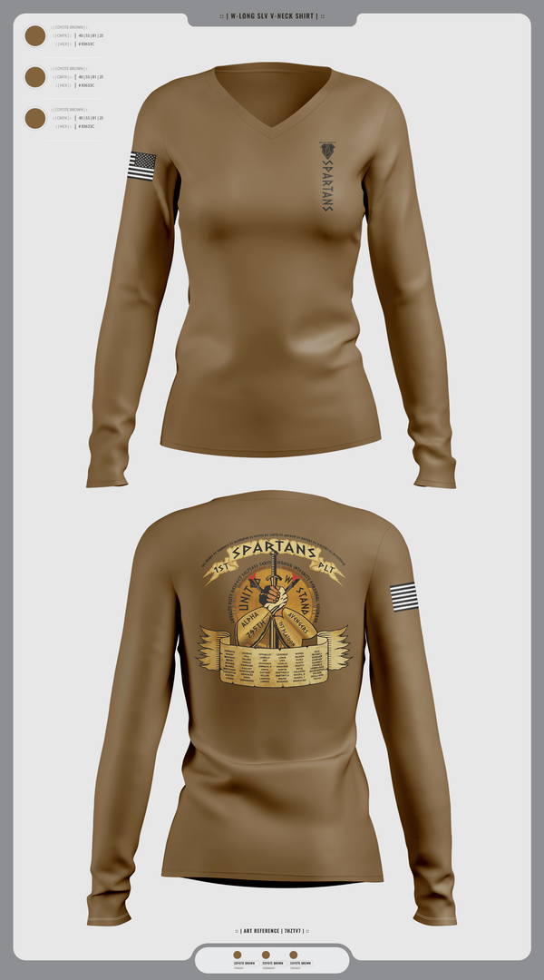 Womens Long Sleeve Vneck Shirt, Spartans, , Teamtime, Team time, sublimation, custom sports apparel, team uniforms, spirit wear, spiritwear, sports uniforms, custom shirts, team store, custom team store, fundraiser sports, apparel fundraiser