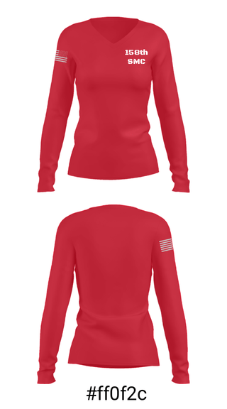 Women's Long Sleeve Vneck Shirt, 158th SMC, Army, Teamtime, Team time, sublimation, custom sports apparel, team uniforms, spirit wear, spiritwear, sports uniforms, custom shirts, team store, custom team store, fundraiser sports, apparel fundraiser
