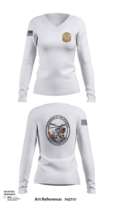 Air Station Elizabeth City 50665895 Women's Long Sleeve V-neck Shirt - 128