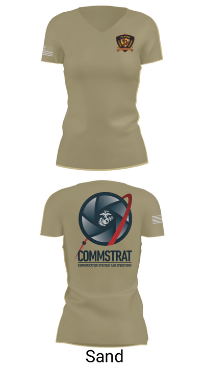 12th MLR COMMSTRAT 81672538 Women's Short Sleeve V-neck Shirt - 88