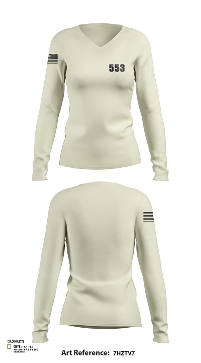 553 74727013 Women's Long Sleeve V-neck Shirt - 112