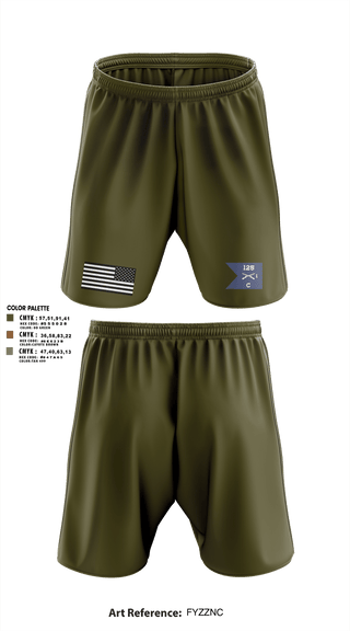 Athletic Shorts With Pockets, C Co 1-125th IN, , Teamtime, Team time, sublimation, custom sports apparel, team uniforms, spirit wear, spiritwear, sports uniforms, custom shirts, team store, custom team store, fundraiser sports, apparel fundraiser