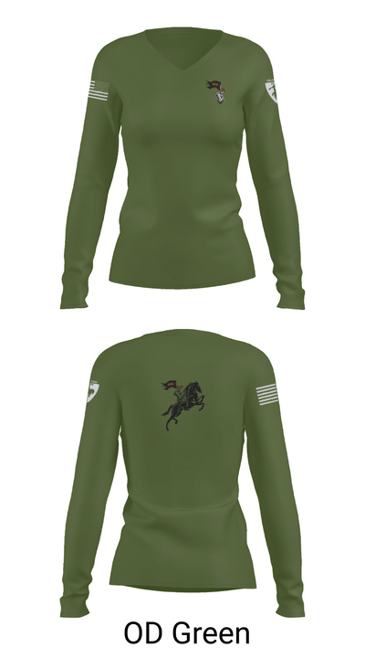 Oklahoma State University Ranger Challenge 45471102 Women's Long Sleeve V-neck Shirt - 57