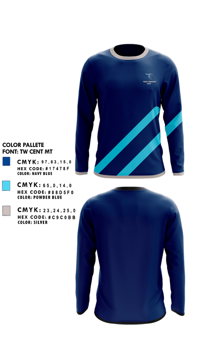 Perry Meridian High School Golf 92952446 Long Sleeve Performance Shirt - 1