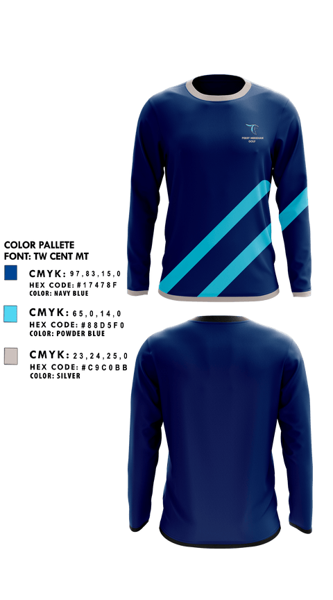Long Sleeve Performance Shirt, Perry Meridian High School Golf, Golf, Teamtime, Team time, sublimation, custom sports apparel, team uniforms, spirit wear, spiritwear, sports uniforms, custom shirts, team store, custom team store, fundraiser sports, apparel fundraiser