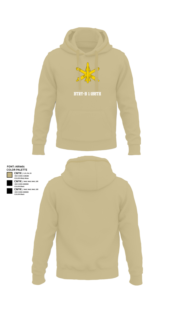 Hoodie, BTRY-B 1/188th, National Guard, Teamtime, Team time, sublimation, custom sports apparel, team uniforms, spirit wear, spiritwear, sports uniforms, custom shirts, team store, custom team store, fundraiser sports, apparel fundraiser