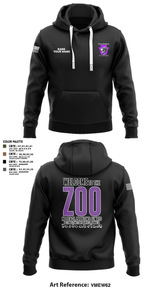 Hoodie, Charger Co. / 2-112th Infantry Battalion, National Guard, Teamtime, Team time, sublimation, custom sports apparel, team uniforms, spirit wear, spiritwear, sports uniforms, custom shirts, team store, custom team store, fundraiser sports, apparel fundraiser