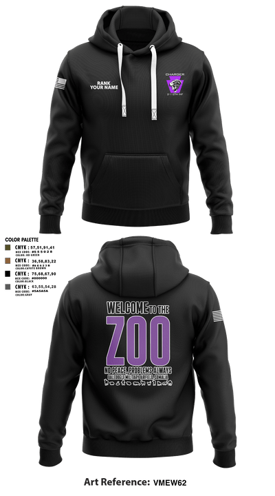Charger Co. / 2-112th Infantry Battalion 37738588 Hoodie - 28