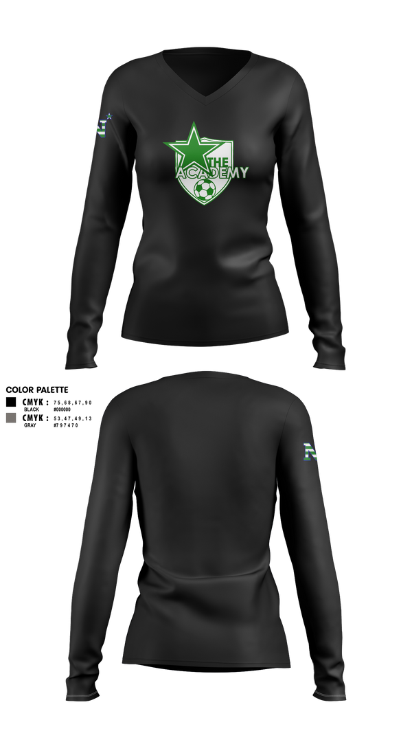 Womens Long Sleeve Vneck Shirt, Lil' Shooters Starter Soccer, Men's Soccer, Teamtime, Team time, sublimation, custom sports apparel, team uniforms, spirit wear, spiritwear, sports uniforms, custom shirts, team store, custom team store, fundraiser sports, apparel fundraiser