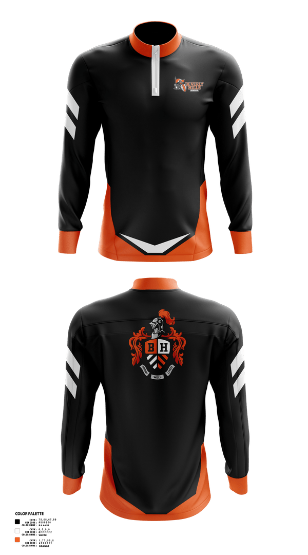 Quarter Zip Jacket, Beverly Hills High School Band, Spirit Store, Teamtime, Team time, sublimation, custom sports apparel, team uniforms, spirit wear, spiritwear, sports uniforms, custom shirts, team store, custom team store, fundraiser sports, apparel fundraiser