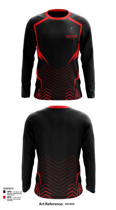 Owen-Withee High School Football 87083210 Long Sleeve Performance Shirt - 124