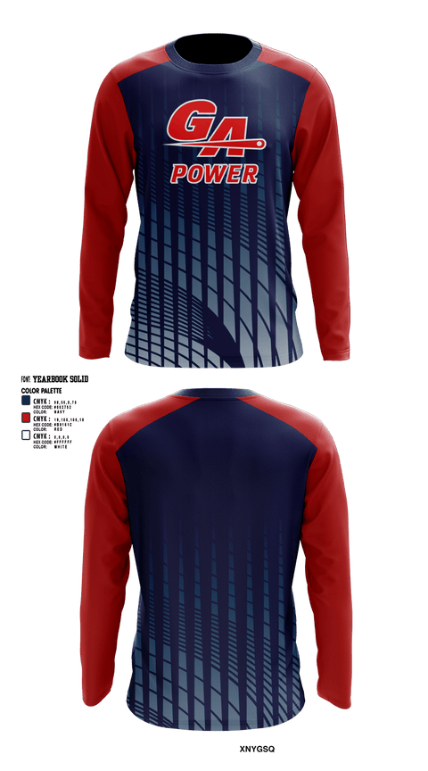 Long Sleeve Performance Shirt, GA Power Rhoades 12u and 16u, Softball, Teamtime, Team time, sublimation, custom sports apparel, team uniforms, spirit wear, spiritwear, sports uniforms, custom shirts, team store, custom team store, fundraiser sports, apparel fundraiser