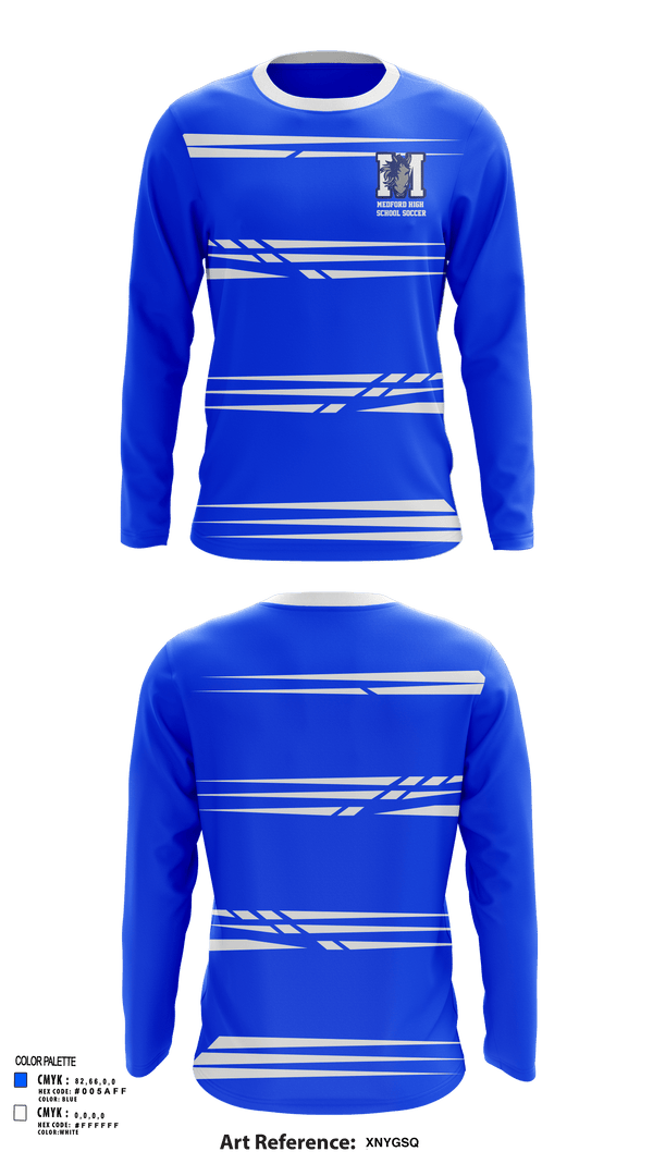 Long Sleeve Performance Shirt, Medford High School Soccer, Men's Soccer, Teamtime, Team time, sublimation, custom sports apparel, team uniforms, spirit wear, spiritwear, sports uniforms, custom shirts, team store, custom team store, fundraiser sports, apparel fundraiser