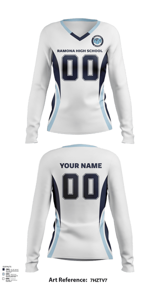 Women's Long Sleeve Vneck Shirt, Ramona High School Volleyball, Women's Volleyball, Teamtime, Team time, sublimation, custom sports apparel, team uniforms, spirit wear, spiritwear, sports uniforms, custom shirts, team store, custom team store, fundraiser sports, apparel fundraiser