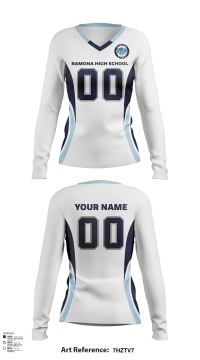 Ramona High School Volleyball 26782509 Women's Long Sleeve V-neck Shirt - 115