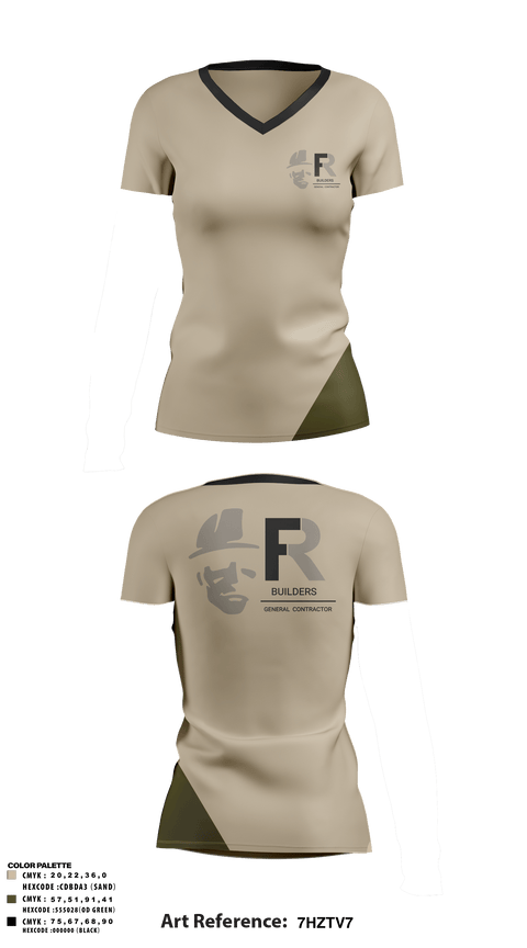 Womens Long Sleeve Vneck Shirt, FR BUILDERS, , Teamtime, Team time, sublimation, custom sports apparel, team uniforms, spirit wear, spiritwear, sports uniforms, custom shirts, team store, custom team store, fundraiser sports, apparel fundraiser