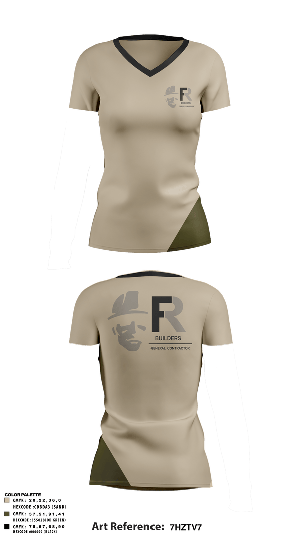 Womens Long Sleeve Vneck Shirt, FR BUILDERS, , Teamtime, Team time, sublimation, custom sports apparel, team uniforms, spirit wear, spiritwear, sports uniforms, custom shirts, team store, custom team store, fundraiser sports, apparel fundraiser