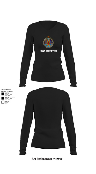 Navy Recruiting 74502123 Women's Long Sleeve V-neck Shirt - 21