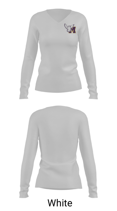 Monticello High School Cross Country 66273969 Women's Long Sleeve V-neck Shirt - 16