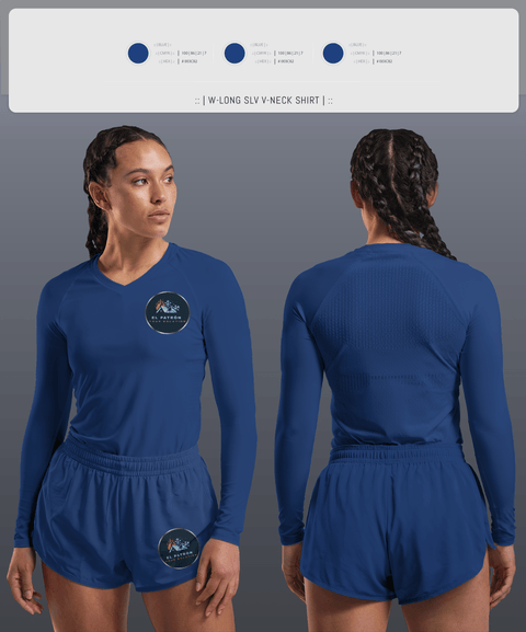 Womens Long Sleeve Vneck Shirt, El Patrón A/C, , Teamtime, Team time, sublimation, custom sports apparel, team uniforms, spirit wear, spiritwear, sports uniforms, custom shirts, team store, custom team store, fundraiser sports, apparel fundraiser