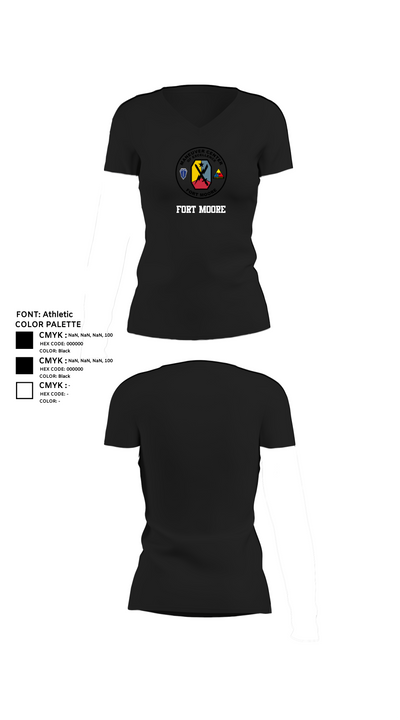Fort moore 23614259 Women's Short Sleeve V-neck Shirt - 24