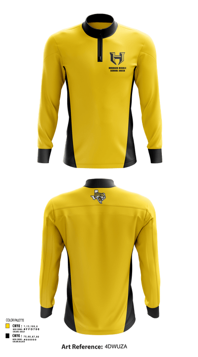 Hubbard Middle School Cheer 37740474 Quarter Zip Jacket - 118