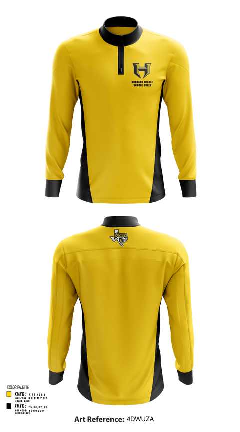 Quarter Zip Jacket, Hubbard Middle School Cheer, Cheer, Teamtime, Team time, sublimation, custom sports apparel, team uniforms, spirit wear, spiritwear, sports uniforms, custom shirts, team store, custom team store, fundraiser sports, apparel fundraiser
