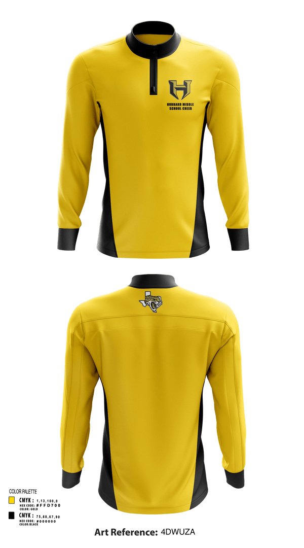 Quarter Zip Jacket, Hubbard Middle School Cheer, Cheer, Teamtime, Team time, sublimation, custom sports apparel, team uniforms, spirit wear, spiritwear, sports uniforms, custom shirts, team store, custom team store, fundraiser sports, apparel fundraiser