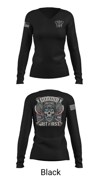 Womens Long Sleeve Vneck Shirt, Baker 3-509th 3rd Plt 1st squad, Army, Teamtime, Team time, sublimation, custom sports apparel, team uniforms, spirit wear, spiritwear, sports uniforms, custom shirts, team store, custom team store, fundraiser sports, apparel fundraiser