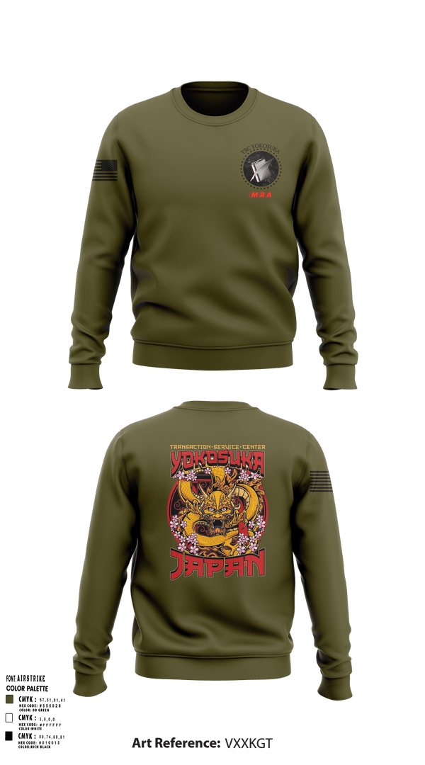 Crew Neck Sweatshirt, Transactional Service Center Yokosuka, Navy, Teamtime, Team time, sublimation, custom sports apparel, team uniforms, spirit wear, spiritwear, sports uniforms, custom shirts, team store, custom team store, fundraiser sports, apparel fundraiser