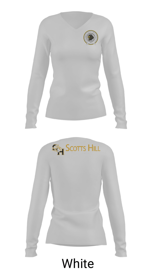 Womens Long Sleeve Vneck Shirt, Scotts Hill High School Band, Spirit Store, Teamtime, Team time, sublimation, custom sports apparel, team uniforms, spirit wear, spiritwear, sports uniforms, custom shirts, team store, custom team store, fundraiser sports, apparel fundraiser