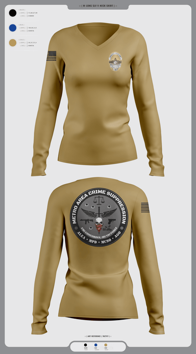 SPECIAL OPERATIONS UNIT 51763546 Women's Long Sleeve V-neck Shirt - 3
