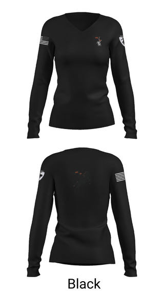 Womens Long Sleeve Vneck Shirt, Oklahoma State University Ranger Challenge, Army, Teamtime, Team time, sublimation, custom sports apparel, team uniforms, spirit wear, spiritwear, sports uniforms, custom shirts, team store, custom team store, fundraiser sports, apparel fundraiser