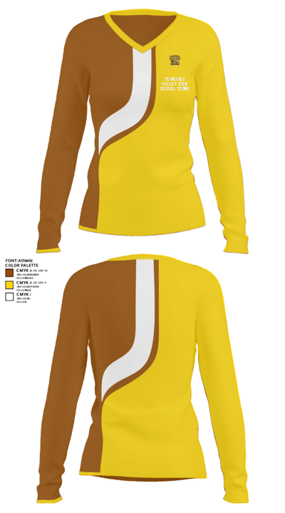 Temecula Valley High School Tennis 86470981 Women's Long Sleeve V-neck Shirt - 46