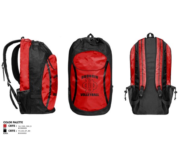 Gear Bag, DuQuoin High School Volleyball, Women's Volleyball, Teamtime, Team time, sublimation, custom sports apparel, team uniforms, spirit wear, spiritwear, sports uniforms, custom shirts, team store, custom team store, fundraiser sports, apparel fundraiser