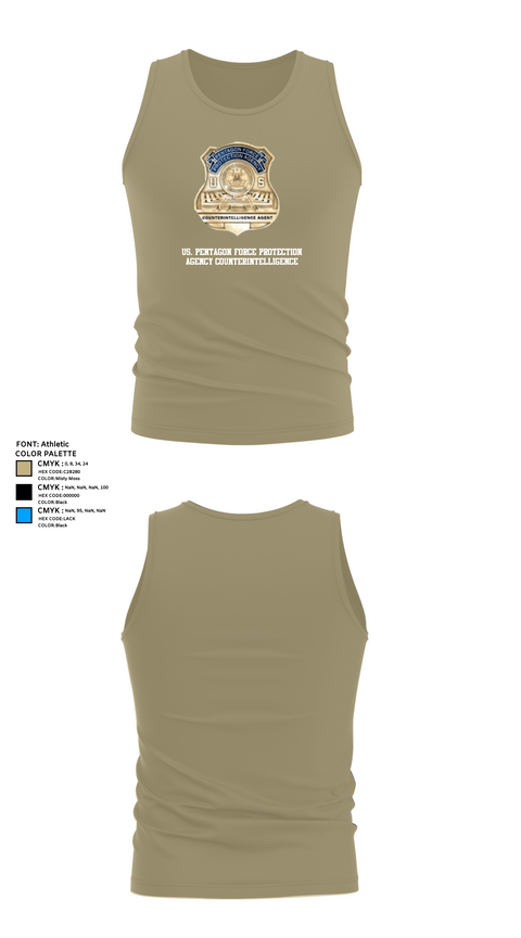 Tank Top, US. Pentagon Force Protection Agency CounterintelligenceMARDET Fort Leonard Wood (FLW) DoD Interservice Non-Lethal Individual Weapons Instructor's Course Fort Leonard Wood Basic Military Police School House, Police, Teamtime, Team time, sublimation, custom sports apparel, team uniforms, spirit wear, spiritwear, sports uniforms, custom shirts, team store, custom team store, fundraiser sports, apparel fundraiser