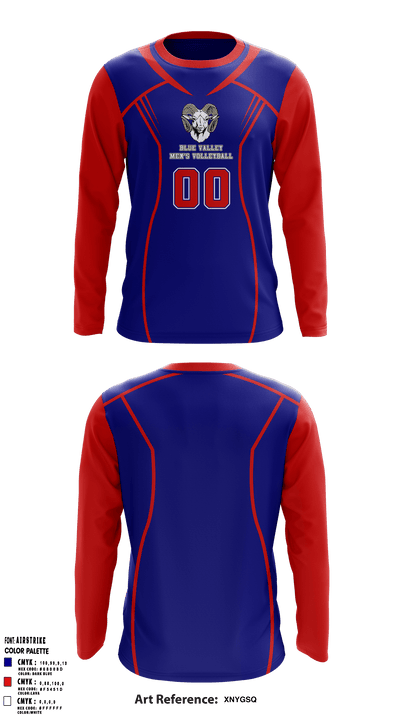 Blue Valley High School Volleyball 55453386 Long Sleeve Performance Shirt - 6