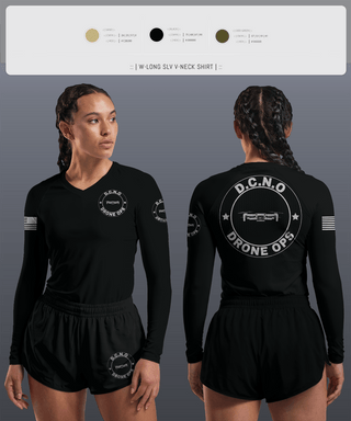 Womens Long Sleeve Vneck Shirt, D.C.N.O, Marines, Teamtime, Team time, sublimation, custom sports apparel, team uniforms, spirit wear, spiritwear, sports uniforms, custom shirts, team store, custom team store, fundraiser sports, apparel fundraiser