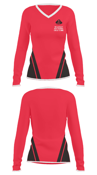 Women's Long Sleeve Vneck Shirt, Wellesley High School Girls Tennis, Tennis, Teamtime, Team time, sublimation, custom sports apparel, team uniforms, spirit wear, spiritwear, sports uniforms, custom shirts, team store, custom team store, fundraiser sports, apparel fundraiser