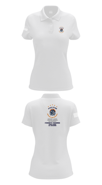 5 Star 18393940 Women's Short Sleeve Performance Polo  - 17