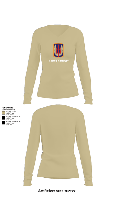 1-169th E Company 39061427 Women's Long Sleeve V-neck Shirt - 78