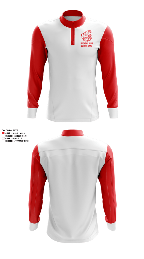 Quarter Zip Jacket, Hueneme High School Band, Spirit Store, Teamtime, Team time, sublimation, custom sports apparel, team uniforms, spirit wear, spiritwear, sports uniforms, custom shirts, team store, custom team store, fundraiser sports, apparel fundraiser