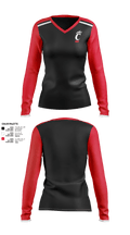 University of Cincinnati Golf 25167109 Women's Long Sleeve V-neck Shirt - 40