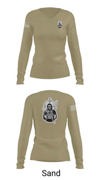 Womens Long Sleeve Vneck Shirt, Outlaw Mortar Section, , Teamtime, Team time, sublimation, custom sports apparel, team uniforms, spirit wear, spiritwear, sports uniforms, custom shirts, team store, custom team store, fundraiser sports, apparel fundraiser
