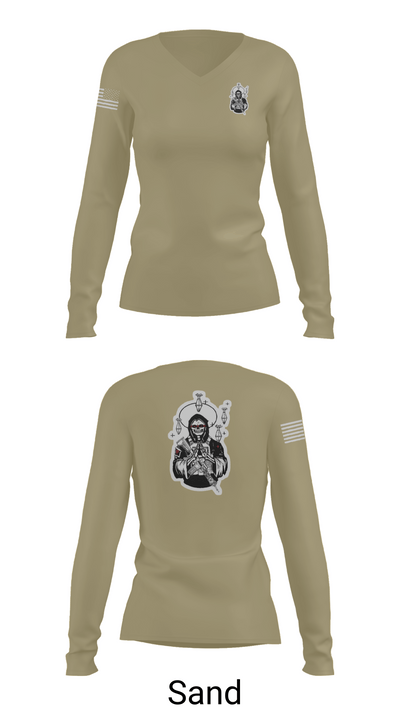 Outlaw Mortar Section 59835743 Women's Long Sleeve V-neck Shirt - 97